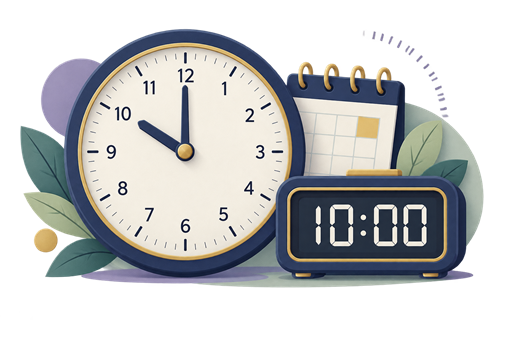 Analogue and digital clocks